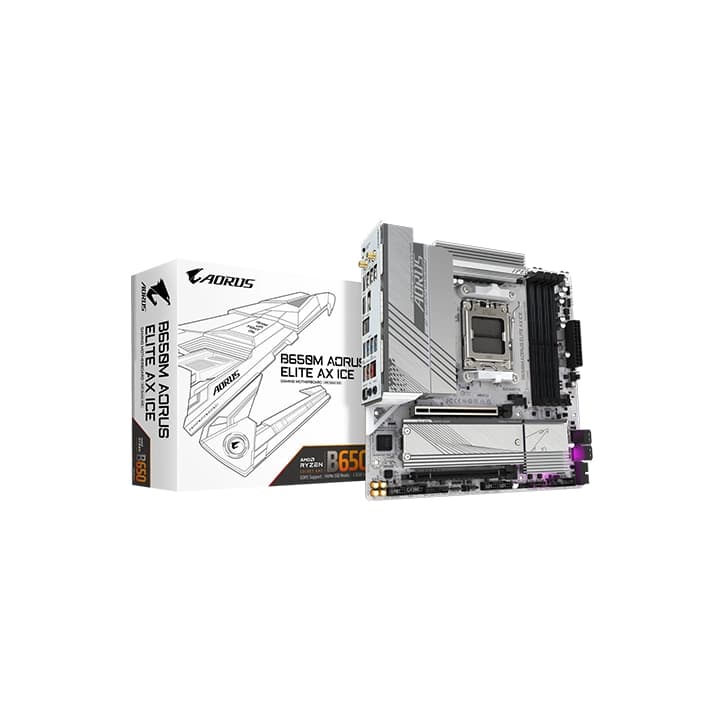 GIGABYTE GA-B650M-A ELITE AX ICE WFI WHITE AM5|DDR5|MATX