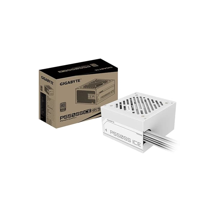 GIGABYTE P550SS-ICE 550WATTS 80 PLUS SILVER, ATX 3.0 PSU WHITE COLOR