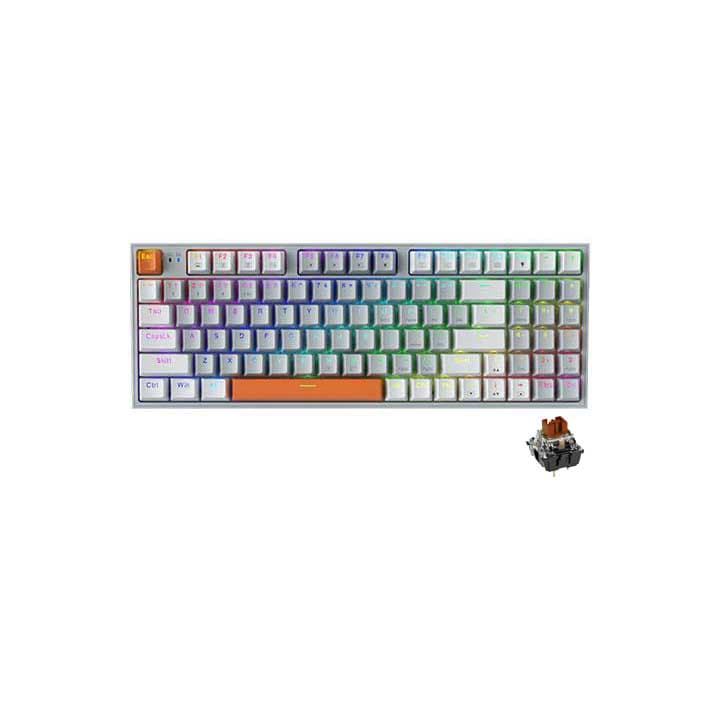 MACHENIKE K500-B94W THREE MODE BROWN SWITCH RGB GREY