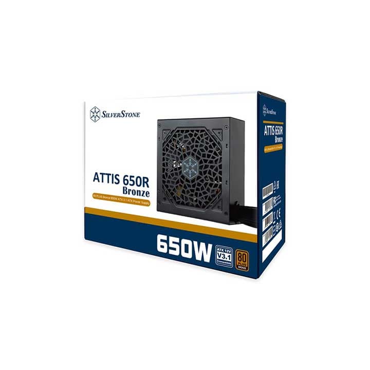 SILVERSTONE 650R ATTIS BRONZE 650WATTS ATX 3.1 standard, 80Plus Bronze Non-Modular Flat Cables PSU